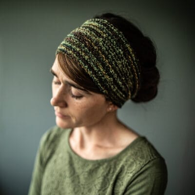 Katherine’s Emerald Sweater Hairwrap