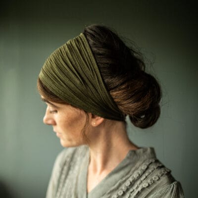 Katherine’s Textured Olive Stretch Headwrap