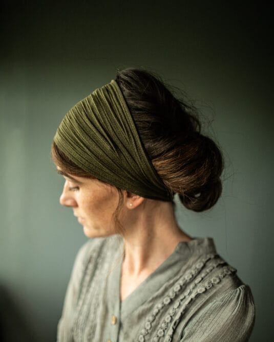 Katherine’s Textured Olive Stretch Headwrap