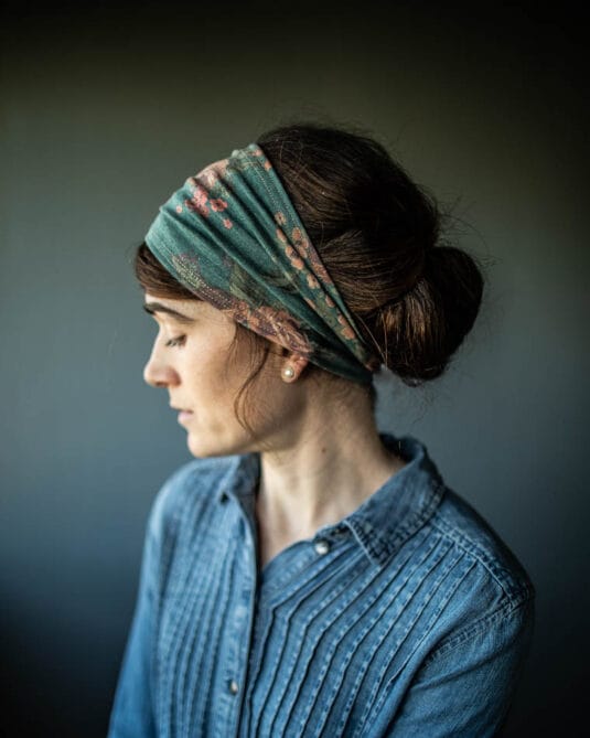 Katherine’s Spruce Heather Floral Stretch Headwrap