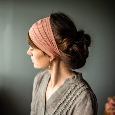 Katherine’s Dusty Rose Textured Stretch Headwrap
