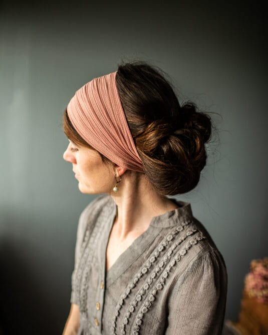 Katherine’s Dusty Rose Textured Stretch Headwrap