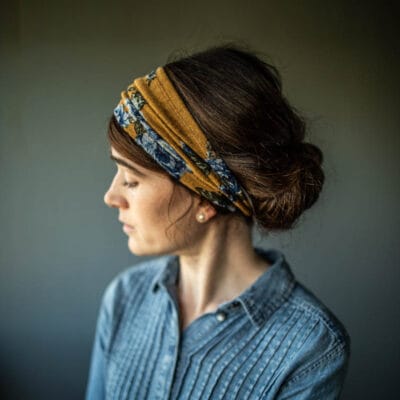 Katherine’s Soft Persimmon Floral Sweater Headband