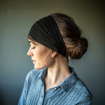 Katherine’s Textured Black Stretch Headwrap