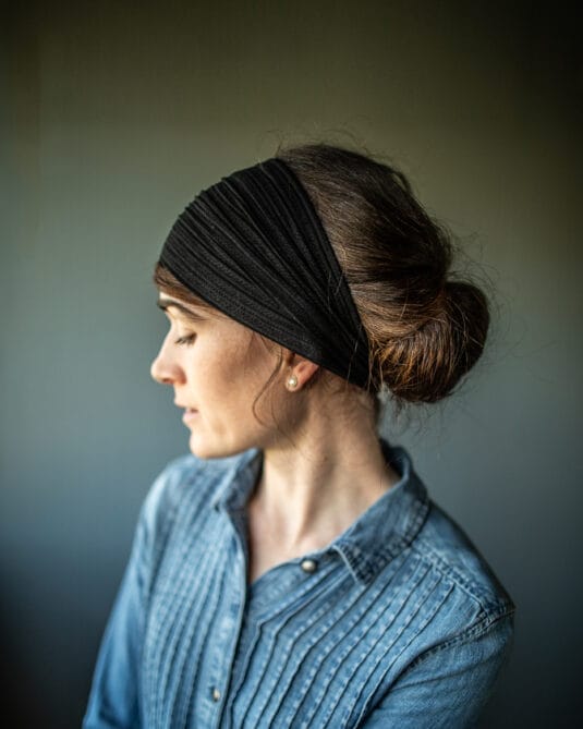 Katherine’s Textured Black Stretch Headwrap