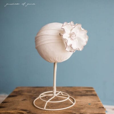 Soft Stretch Ivory Flower Covering for Girls