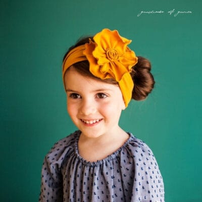 Soft Stretch Pumpkin Flower Covering for Girls