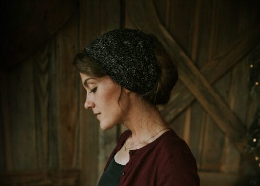 Katherine’s Winter Shimmer lace Headwrap