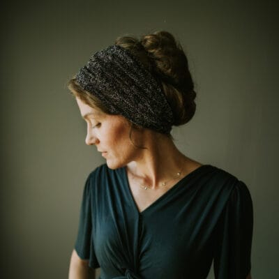 Katherine’s Winter Shimmer lace Headwrap