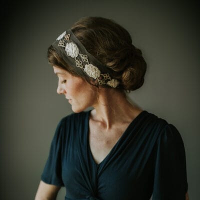 Katherine’s Gilded Rose Tie On Headwrap